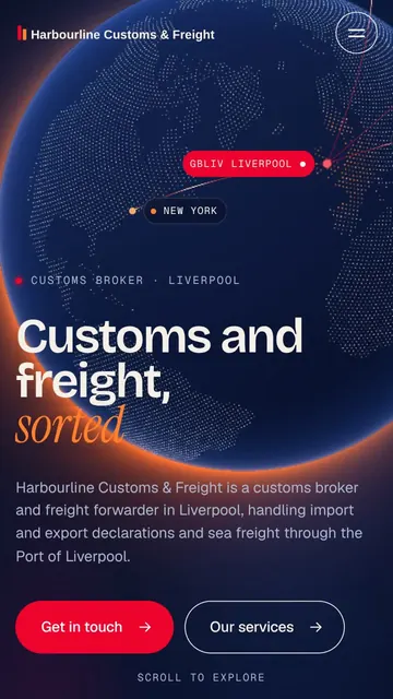 The same trade template on a phone, with Get in touch and Our services buttons